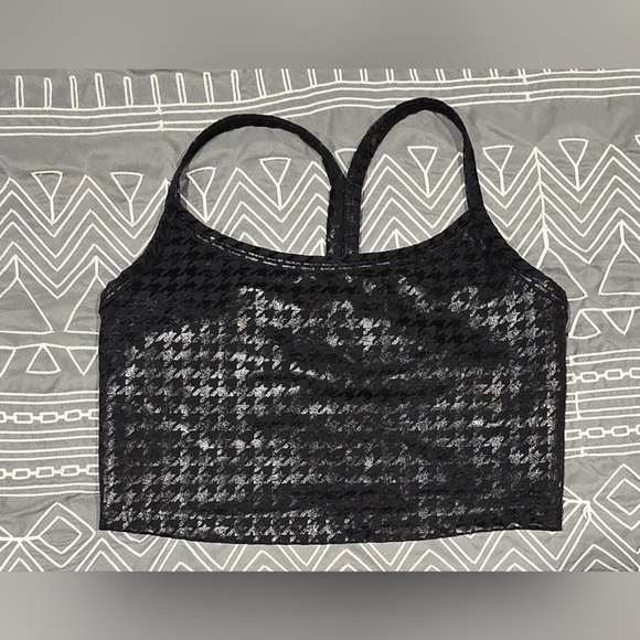 Beyond Yoga Houndstooth Slim Racerback Cropped Tank Size Small - Picture 1 of 7